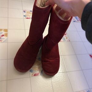 BearPaw Women's Burgundy Suede Winter Boots